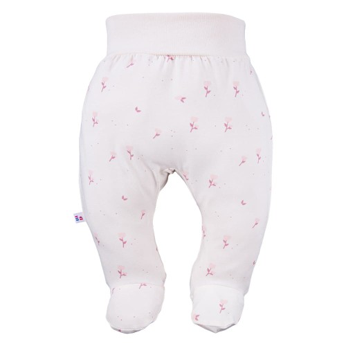 Joggers with feet with a flower pattern ecru