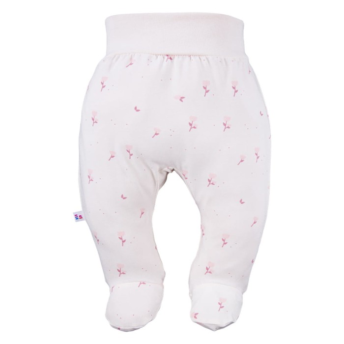 Cremefarbener Baby-Halbstrampler mit Blumenmuster