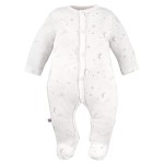 Baby sleepsuit with star pattern ecru