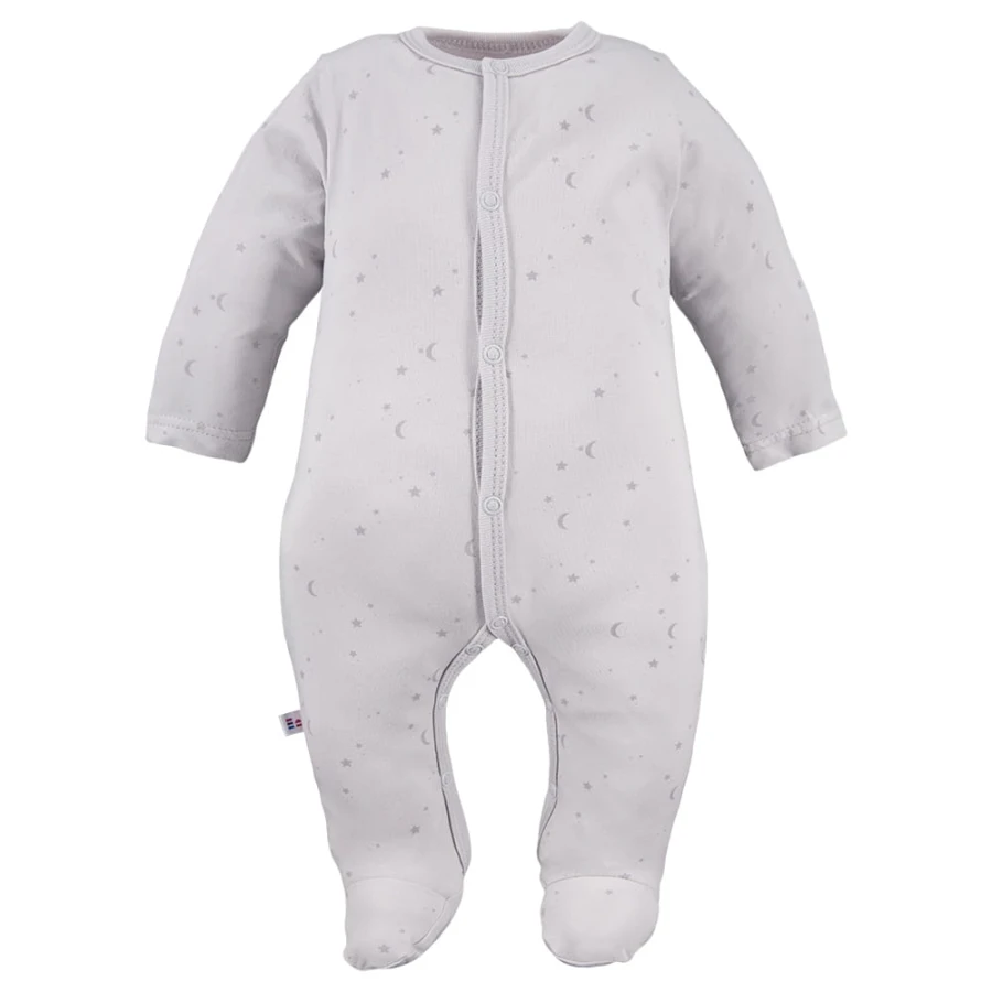 Grauer Baby-Strampler mit Sternchenmotiv