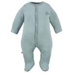 Grüner Baby-Strampler mit Blattmotiv