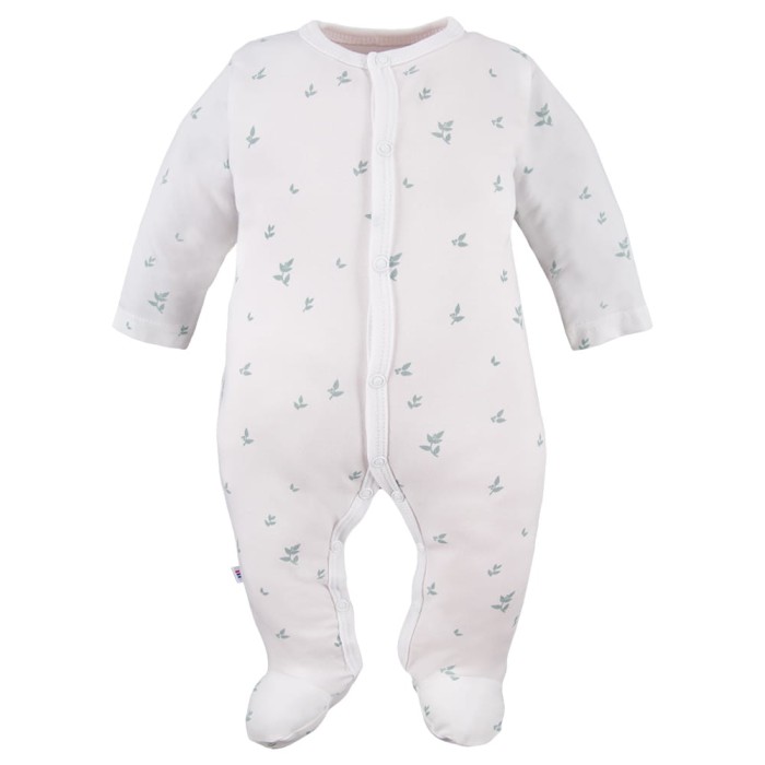 Weißer Baby-Strampler mit Blättern