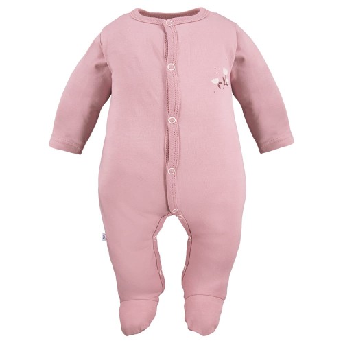 Rosa Baby-Strampler mit Blumenmotiv