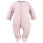 Baby sleepsuit with flower pattern pink