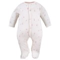 Cremefarbener Baby-Strampler mit Blumenmuster