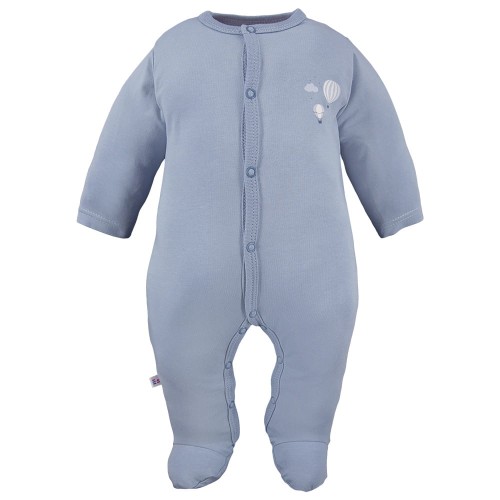 Blauer Baby-Strampler mit Ballonmotiv