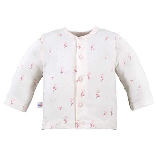 Kimono shirt with flower pattern ecru