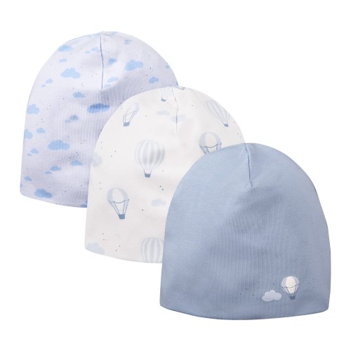 Kinder-Mützen blau 3er-Pack Ballons