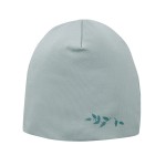 Grüne Kinder-Mütze mit Blattmotiv