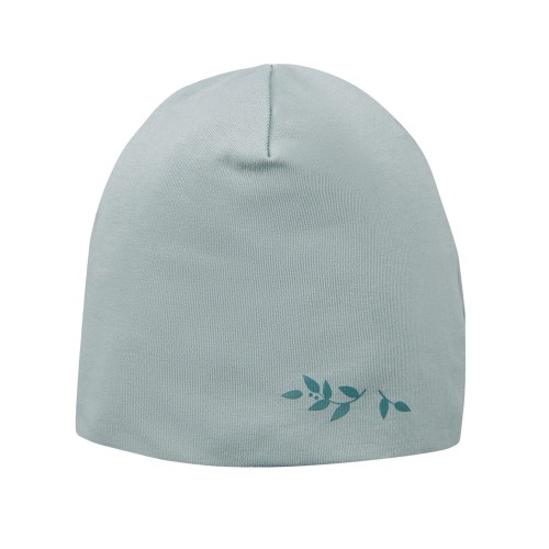 Grüne Kinder-Mütze mit Blattmotiv