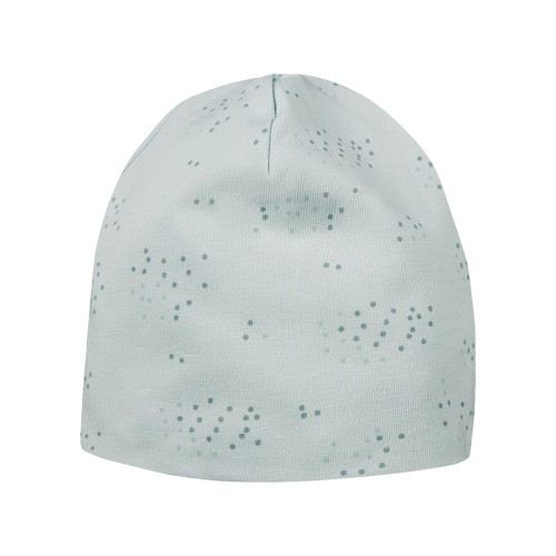 Baby hat with delicate print all over green