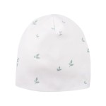 Baby hat with leaves pattern white