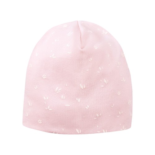 Baby hat with flower pattern pink