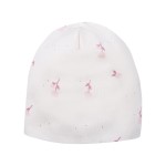 Baby hat with flower pattern cream
