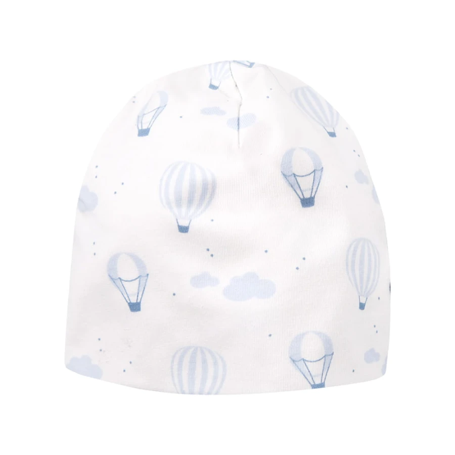 Weiße Kinder-Mütze mit Ballonmotiv