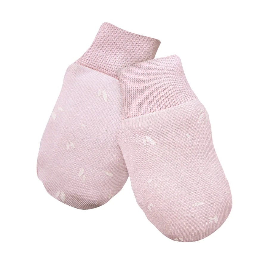 Babyhandschuhe rosa 3er-Pack mit Blumenmotiv