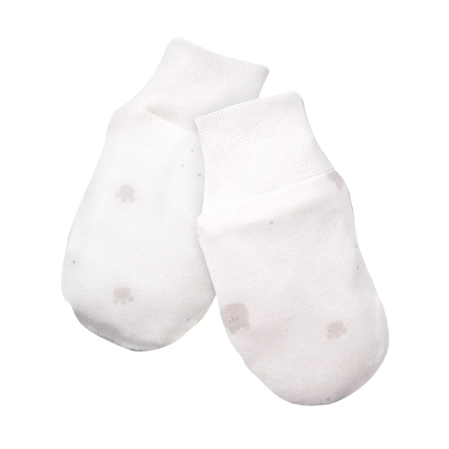 Babyhandschuhe beige 3er-Pack mit Bärenmotiv