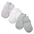 Baby gloves 3-pack gray with star pattern