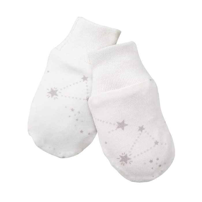 Graue Babyhandschuhe, 3er-Pack mit Sternchenmotiv