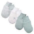 Grüne Babyhandschuhe, 3er-Pack mit Blattmotiv