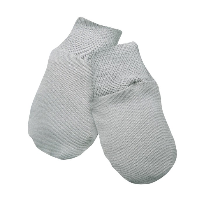 Graue Babyhandschuhe