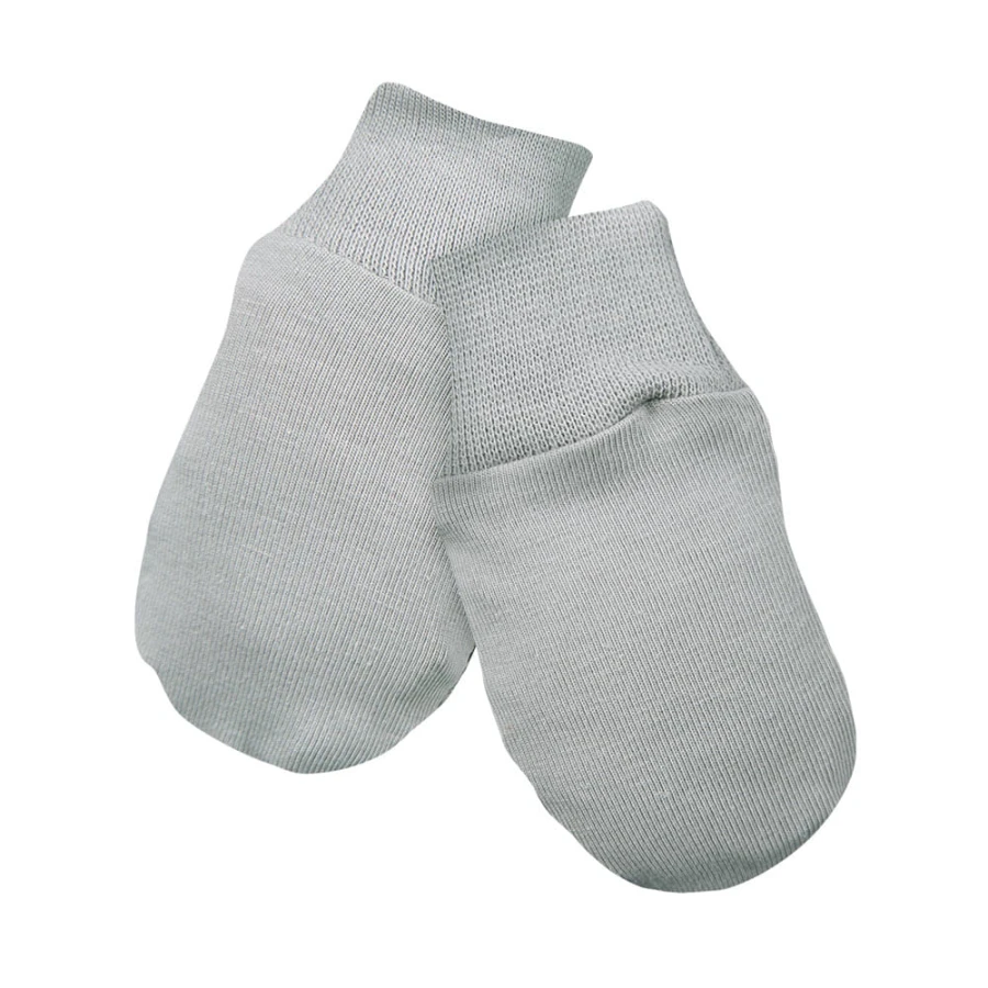 Graue Babyhandschuhe