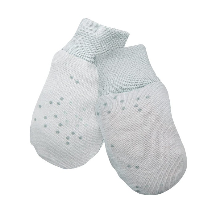 Grüne Babyhandschuhe mit zartem Aufdruck