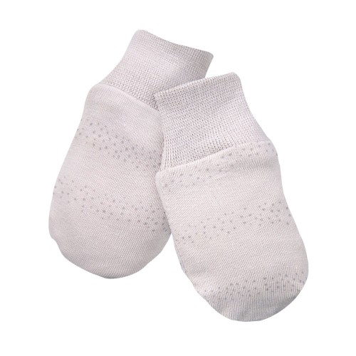 Baby gloves beige with delicate print all over