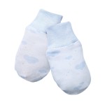 Blaue Babyhandschuhe mit Wolkenmotiv