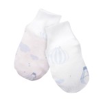 Baby gloves white with balloon pattern