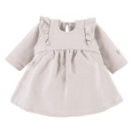 Beiges Kleid mit Rüschen