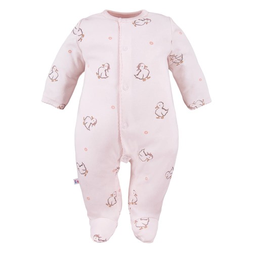 Rosa Baby-Strampler mit Entchen