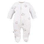 Baby sleepsuit with duck pattern ecru