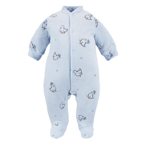 Baby sleepsuit with duck pattern blue