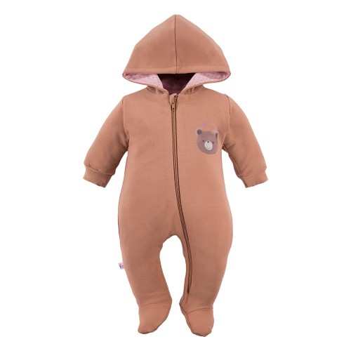 Beigefarbener Overall für Kinder mit Teddybären