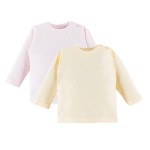2-pack  t-shirts with longsleeve pink and yellow