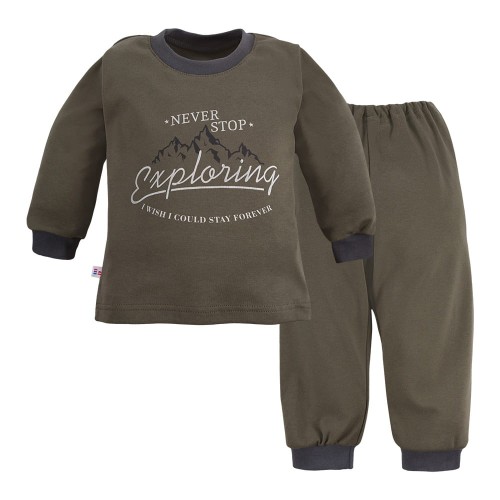 Kinderpyjama mit Aufdruck khaki