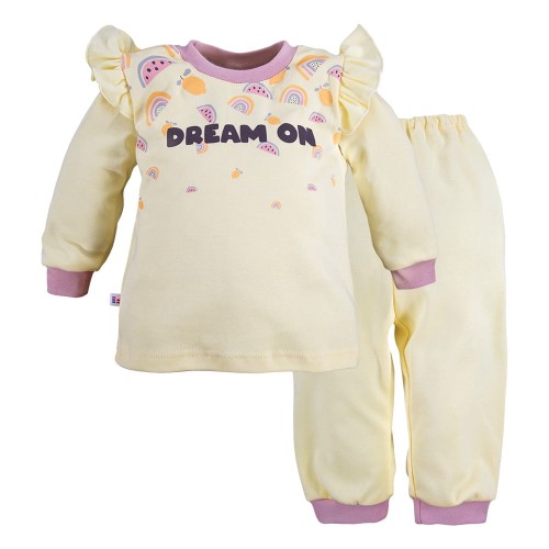 Kinderpyjama mit Aufdruck, gelb