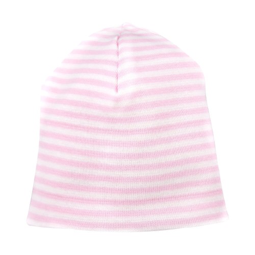 Rosa Babymütze mit Streifen