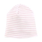 Striped baby beanie pink