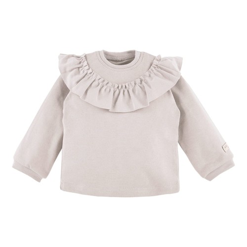 Kinderbluse mit Rüschen, beige