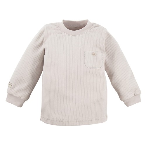 Kinderbluse mit Tasche, beige