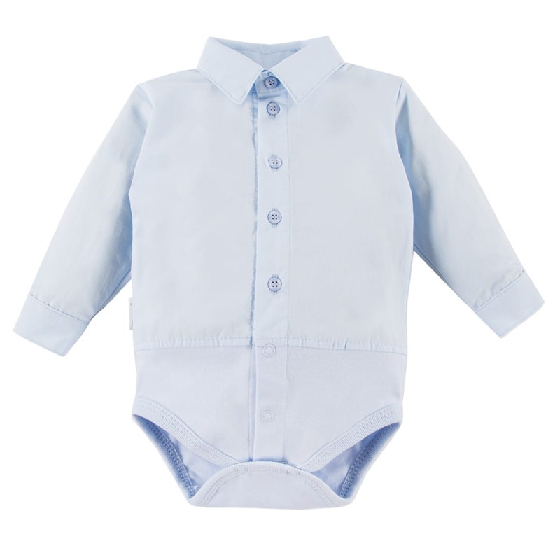 Baby-Body mit Kragen, blau