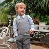 Baby-Body mit Kragen, blau