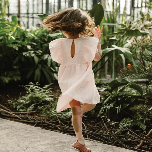 Muslin dress light pink 