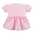 Bluzka dziecięca różowa z falbaną i ozdobnymi rękawkami