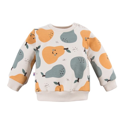 Ecru-Kinder-Sweatshirt mit Birnenmuster