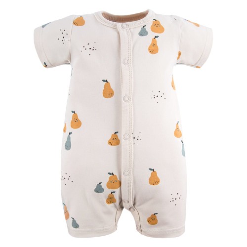 Romper suit with pear print ecru