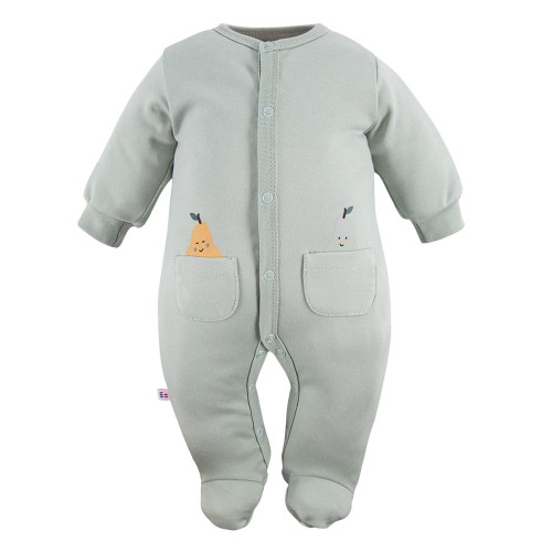 Grüner Baby-Strampler mit Taschen