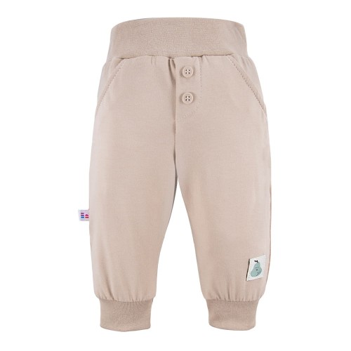 Beigefarbene Kinderhose mit Knöpfen